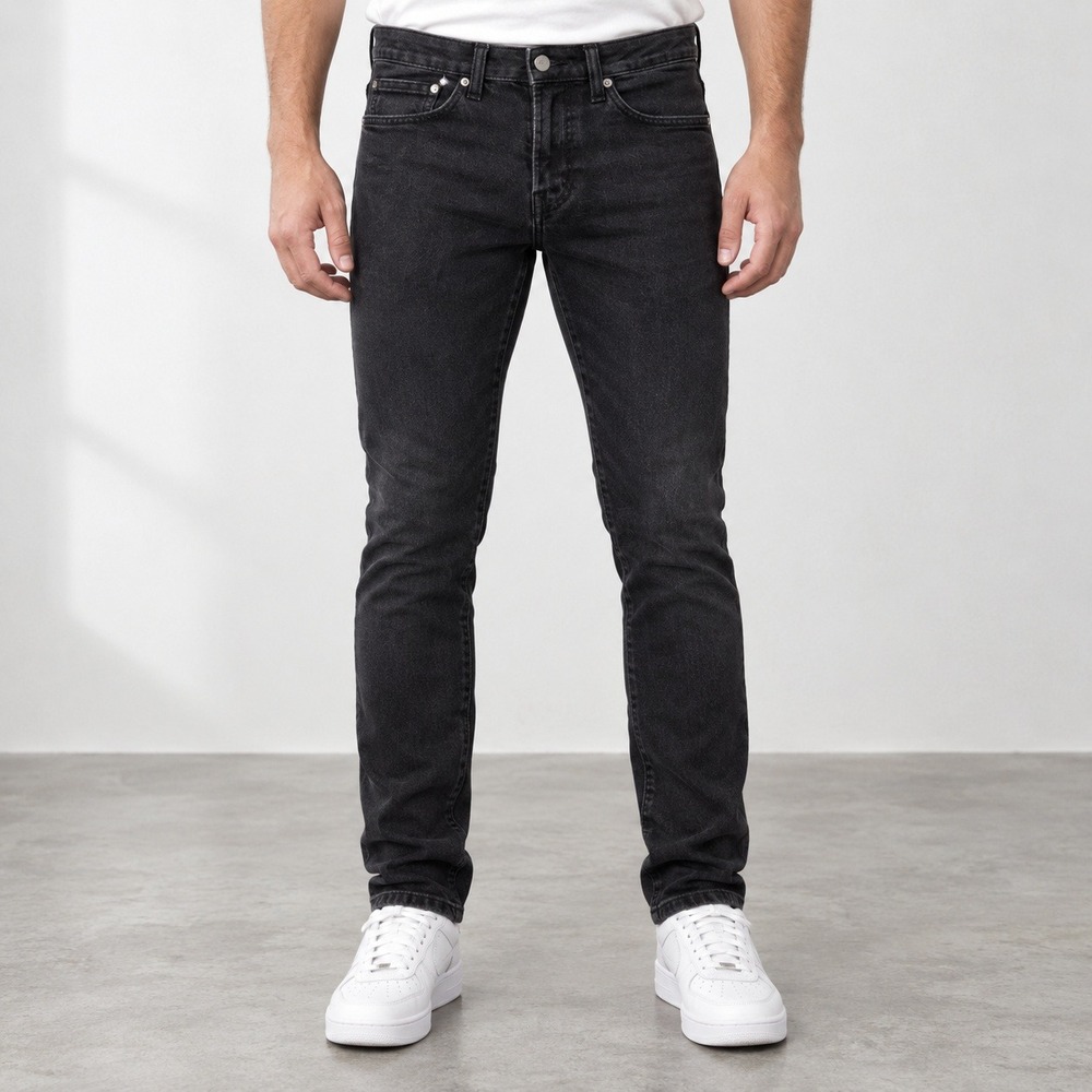 H&M &Denim Skinny Coupe Moulante Jeans Mens 31/32 Black Stretch Denim